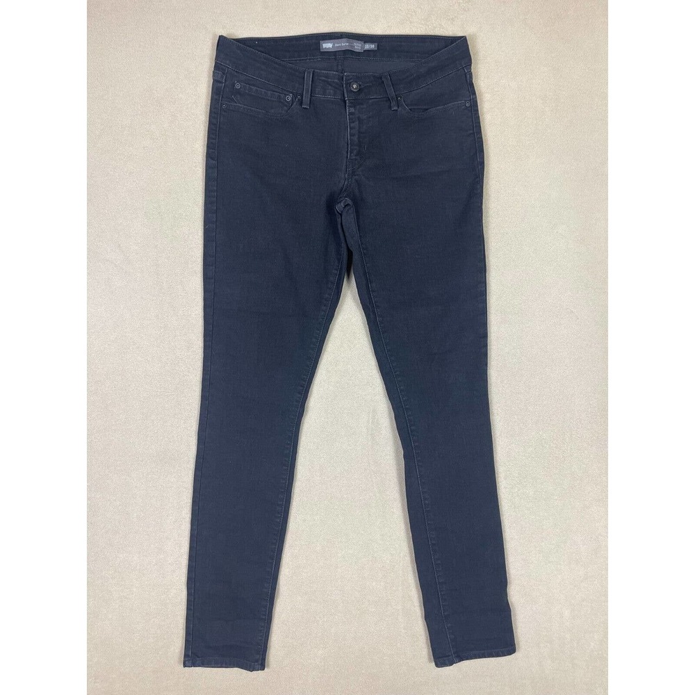Levi's Demi Curve Skinny Leg Womens 10/30 Black Mid Rise Cotton Blend Pockets